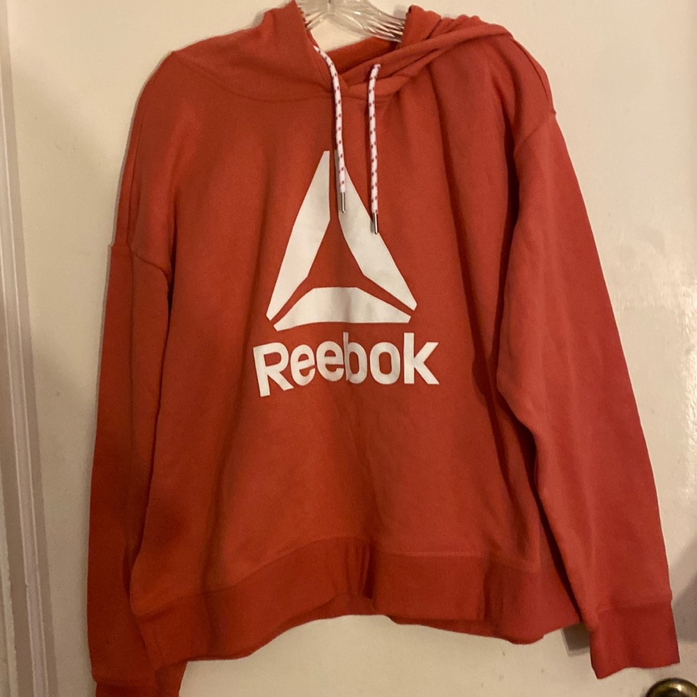 NWT Women's Reebok Crop Hoodie Size X Large color Faded Rose